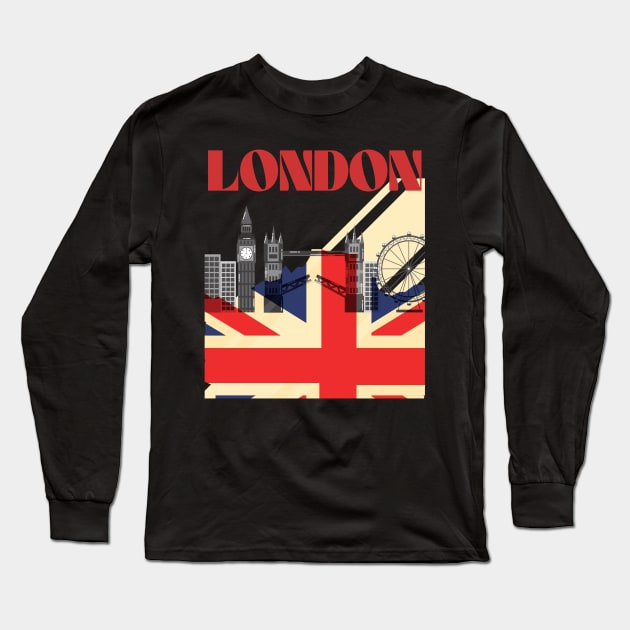 I Love London UK Travel more Wanderlust love Explore the city travel London souvenir Long Sleeve T-Shirt by BoogieCreates